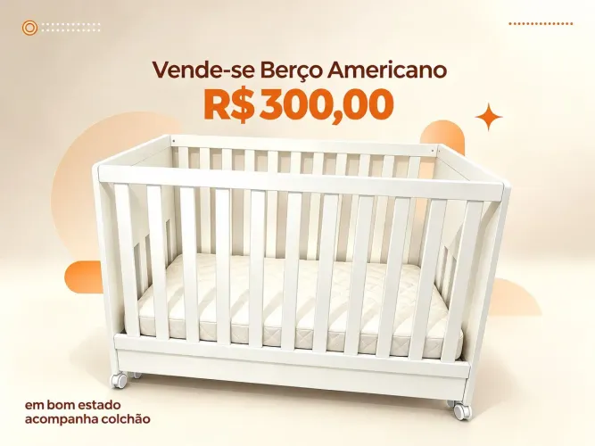 Berço americano bem conservado 