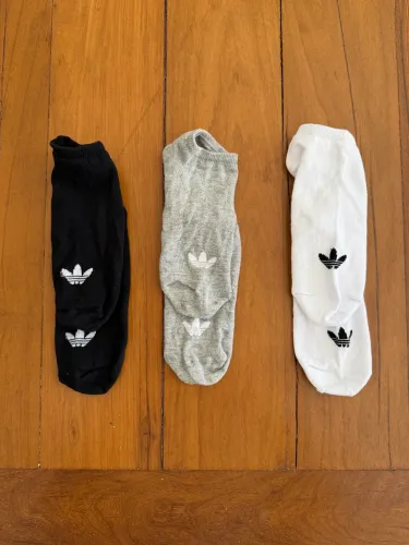 Kit 3 pares meia adidas Originals soquete - tamanho 38/40