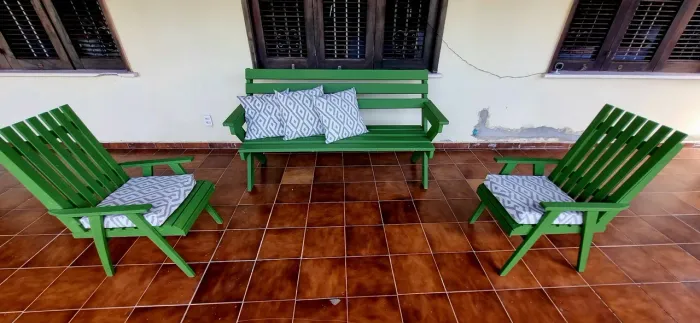 Conjunto de varanda sofá e cadeiras