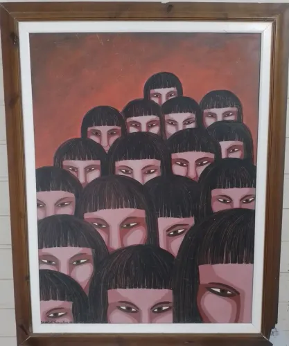 Quadro tela a óleo 1,20mt X 85cm , renomado pintor Maurilio Barcelos