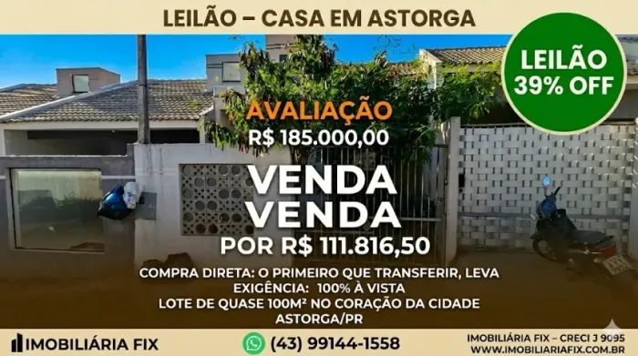 ? ASTORGA - Patrimônio Retomado Padrão Banco no LEILÃO!