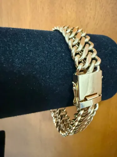 Pulseira Lacraia de ouro 36.37g 18k procedência garantia eterna