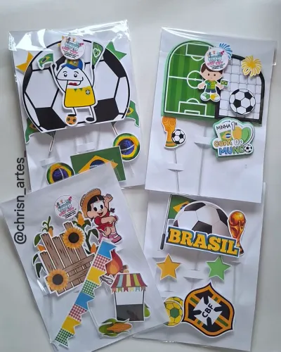 Topo de Bolo Pronta Entrega Copa e São João 