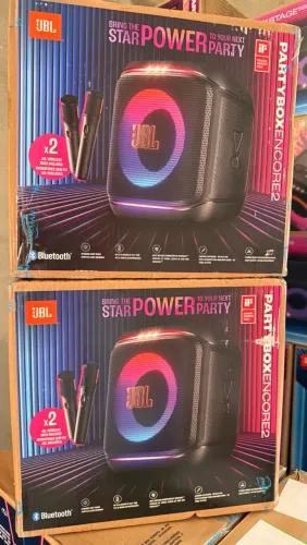 Caixa De Som Jbl Partybox Encore 2 Preta Com 2 Microfones Preto com n fiscal