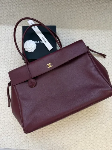 Bolsa Channel grande vinho 