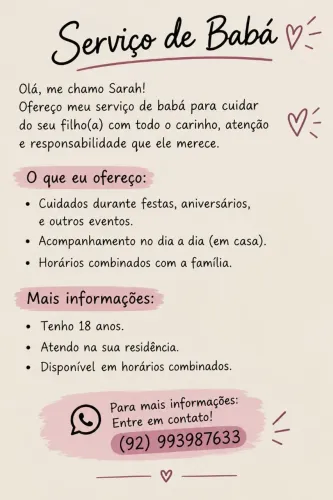 Serviço de babá em Manaus - AM