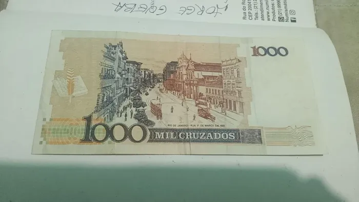 Cédula Antiga 1000 Cruzados - Cruzado Brasileiro - Colecionador