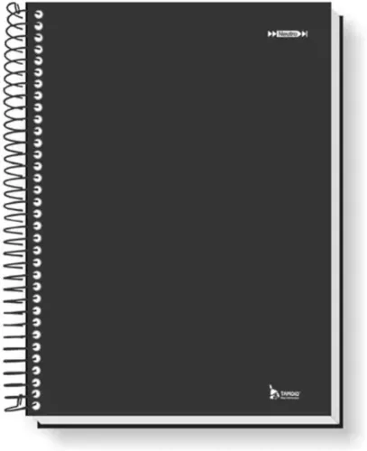Caderno de Desenho Clássico - Preto com espiral - 96 folhas - Novo