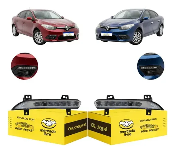 Par Farol Milha Cibie Drl Renault Fluence 2015 2016 17 2018 Cristal