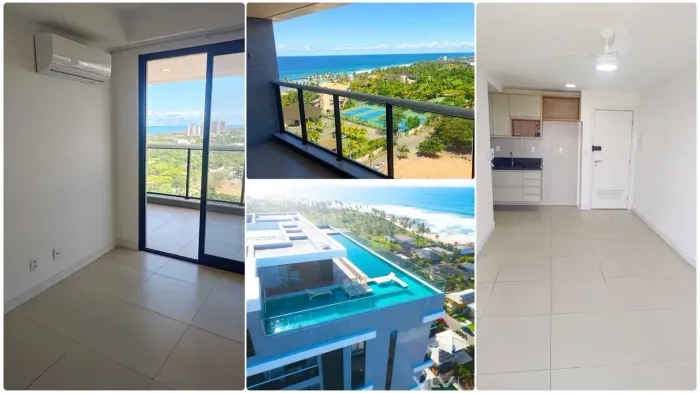 Apartamento 1/4 À Venda Vista Mar Panorâmica, Condomínio Alto Padrão em Stella Maris, Salv