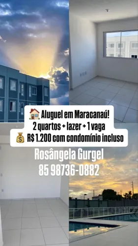 Alugo apto 2 Quartos em Maracanaú 
