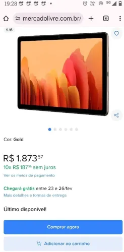 BAIXOU! Tablet Samsung T505 10,4" (Conexão Wi-Fi + Dados Móveis)