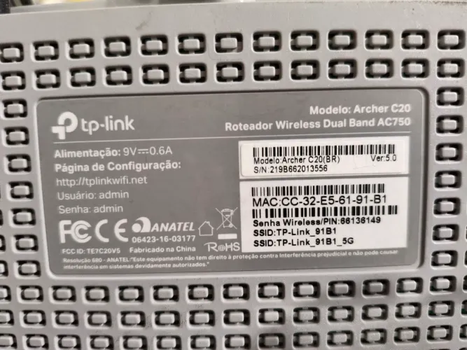 Roteador Tp-link dual Band AC 750