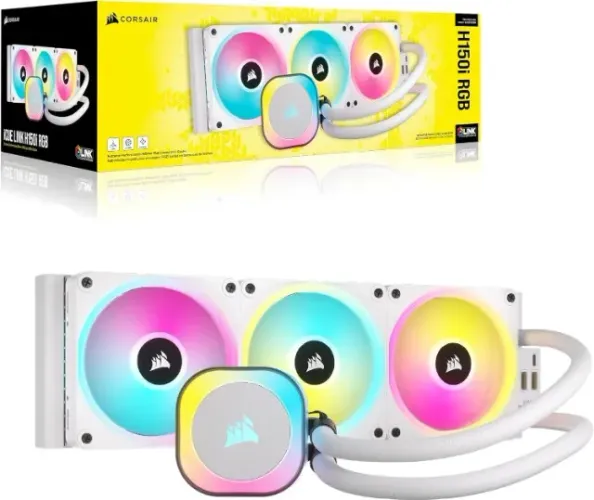Water Cooler Corsair Icue Link H150i RGB White Aio 360mm