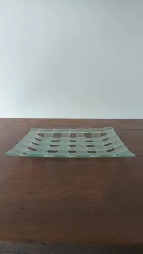 Centro de mesa Vintage de Vidro trabalhado - fruteira ou para servir - sem uso