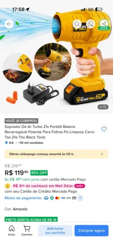 Soprador de ar The black Tools