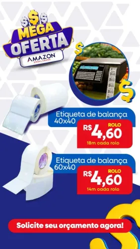 Etiqueta para balança 40x40mm e 60x40mm