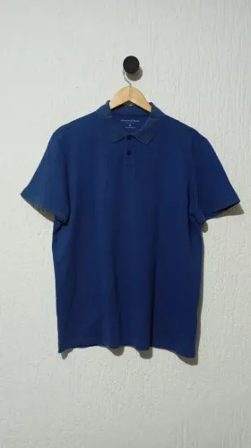camisa polo marfinno basic comfort fit azul tam g