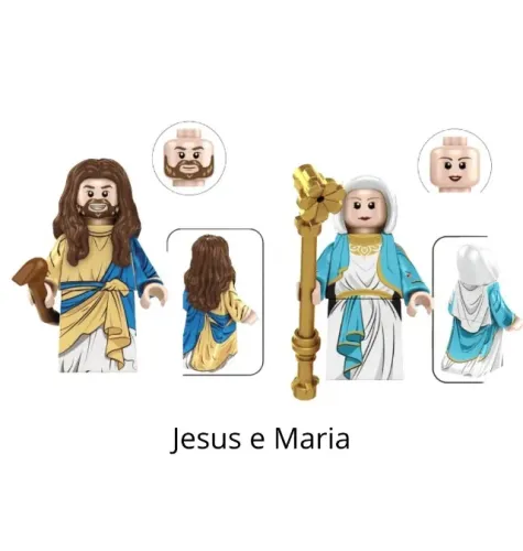 Minifigures Jesus e Virgem Maria blocos de montar