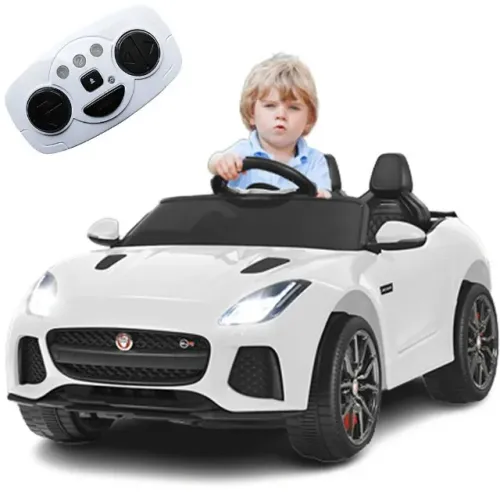 Carro Eletrico Infantil Jaguar F-Type 12V Bandeirante com Controle Remoto - Branco