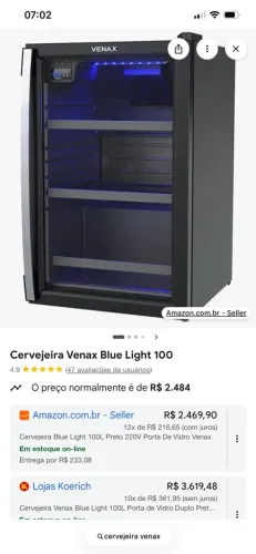 Cervejeira Visa Cooler Refrigerador Preto Fosco 220v - Venax