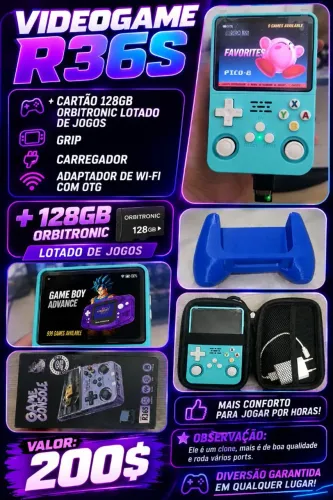Videogame Retrô R36s Completo