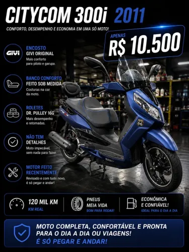 DAFRA Citycom 300i Azul Fosco - Só pegar e andar
