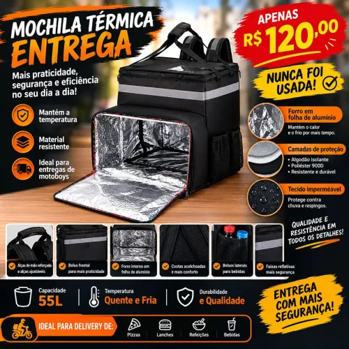 Mochila Térmica Bag Delivery 55L