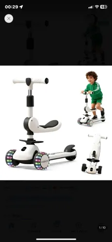 Patinete infantil com suporte