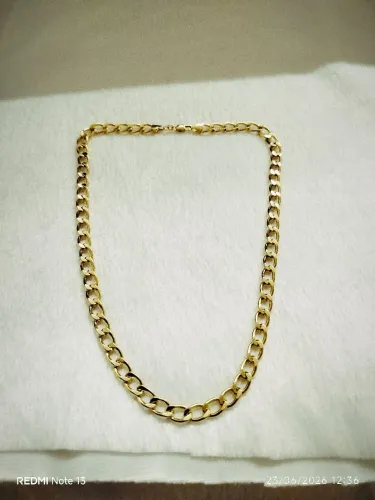 Corrente masculina folheada a ouro 18k ,50cm, 8mm