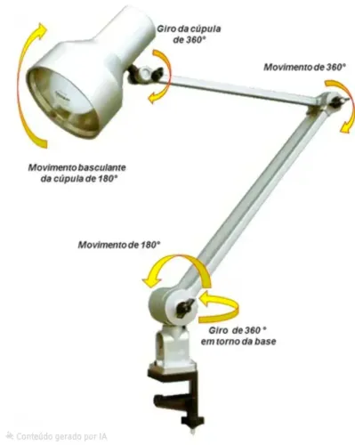 Luminária De Mesa Articulável Ilutec