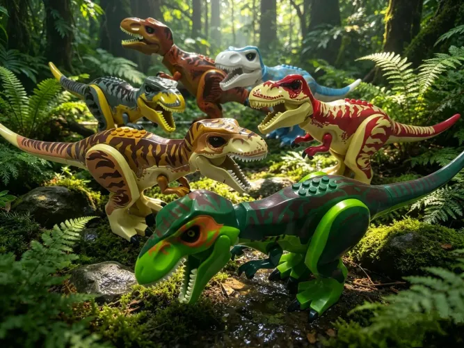 Dinossauros Tiranossauro Rex - Jurassic Park (blocos de montar tipo LEGO)