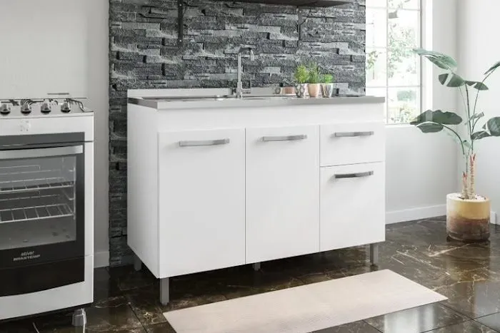 Balcão p/ Pia Home Fiorello Branco - Entrega Rápida!