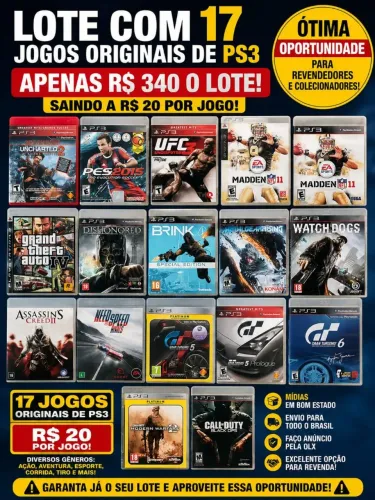 Lote de 17 Jogos de PS3