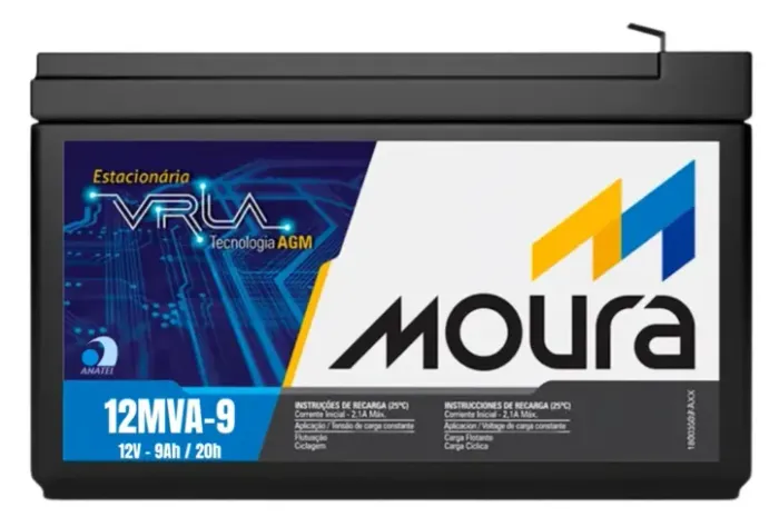 Bateria Moura Estacionária 12mva9 9ah 12v Nobreak