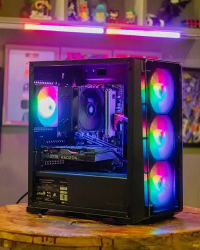 PC Ryzen 5 2600X, RX 6500 XT 4GB, 16GB RAM, SSD 480GB, A520, Fonte 400W, 4 Fans