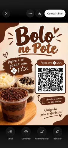 Bolo no pote