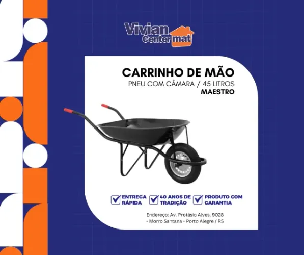 Carrinho de Mão Peu com Câmara 45 Litros Maestro