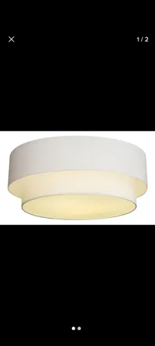 Lustre Pendente Duplo Cilíndrico Vivare Cúpula em tecido cru 60x40