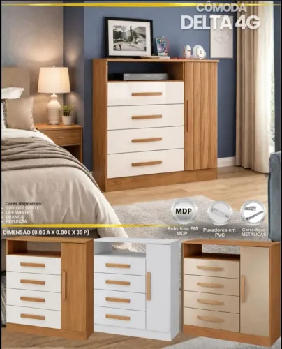 Comoda 4 Gavetas 1 porta - de 799,99 por 590,00