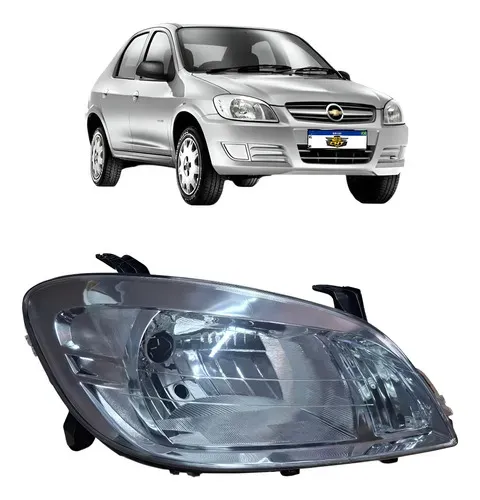 Farol Direito Celta 2006 A 2016 Prisma 2007 A 2012 Cromado Direito/passageiro