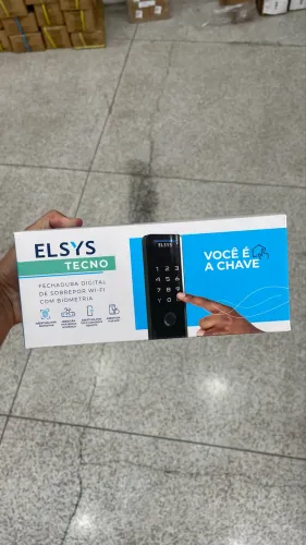 Fechadura Digital de Sobrepor, Abertura por senha ou tag, Tecno, Preta, DS4100V, Elsys