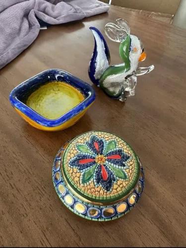 Peças em murano filetadas a ouro originais itália