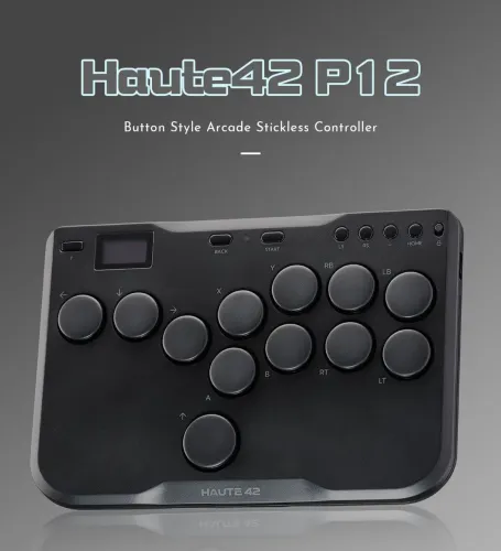 Controle Arcade Haute42 Cosmox Mini Hitbox Leverless PS5, PS4, Switch e PC Steam RGB USB-C