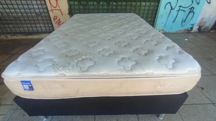 Cama box casal colchão flex molas ensacandas bambú