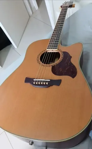 Violão Crafter DE-7 Folk - Tampo Sólido - Pre LR BAGGS e Bag Original