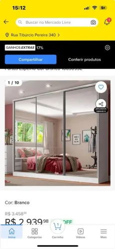 Guarda Roupa Madesa Grande porta de Vidro