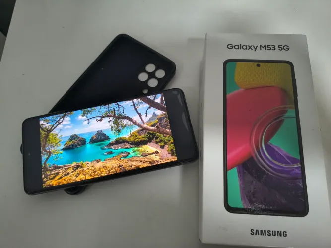 Samsung Galaxy M53 5G Completo c/ Nota Fiscal Muito Novo