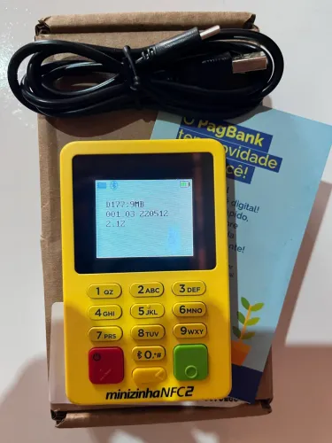 Maquininha de Cartão Minizinha NFC 2 PagBank - Amarela (Nova na Caixa)