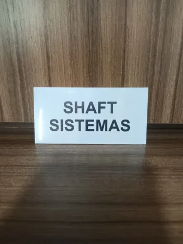 Placa Identificação Shaft Sistemas - PS 1mm tamanho 10x5cm